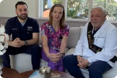Doctor Dion, Doctor Ropi, and a dental hygienist giving an interview