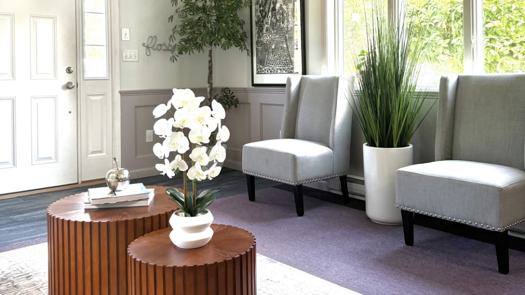 Waiting room in Derry dental office